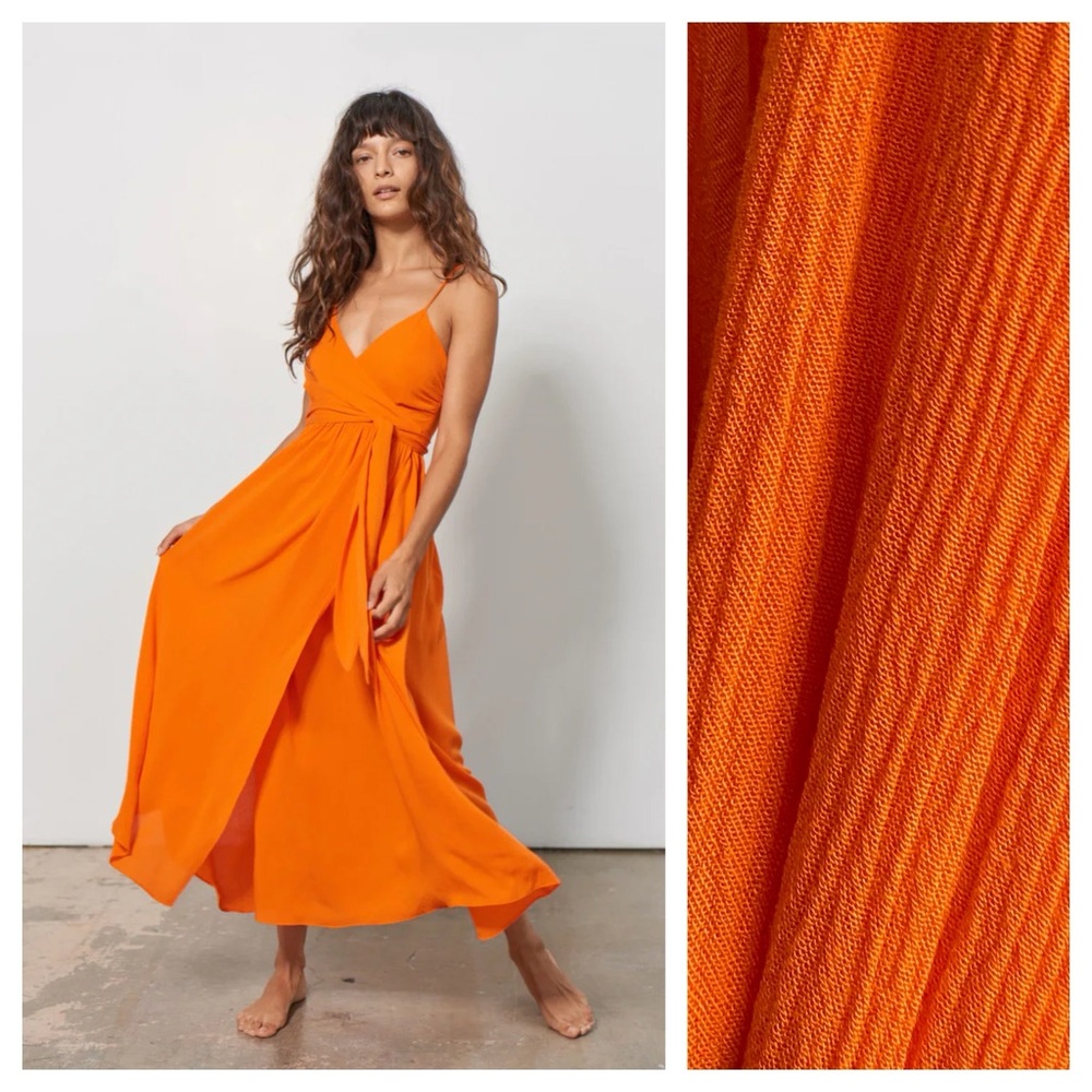Mara Hoffman Orange Wrap Swim Coverup Maxi Dress